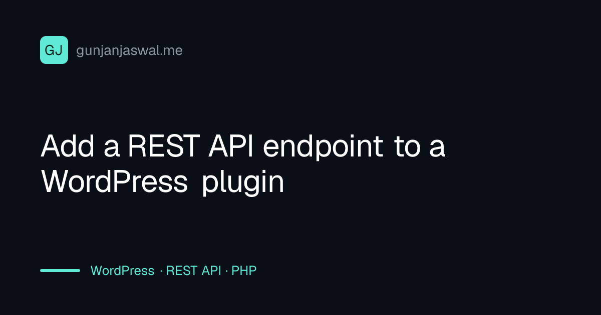 Add a REST API endpoint to a WordPress plugin