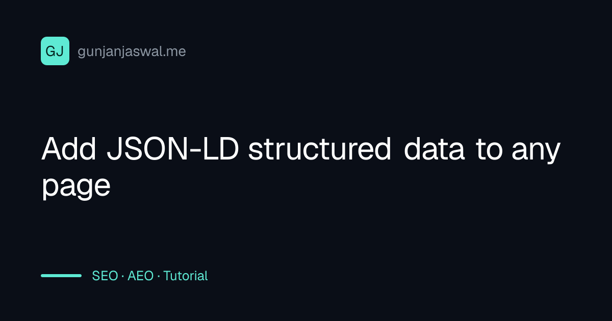 Add JSON-LD structured data to any page
