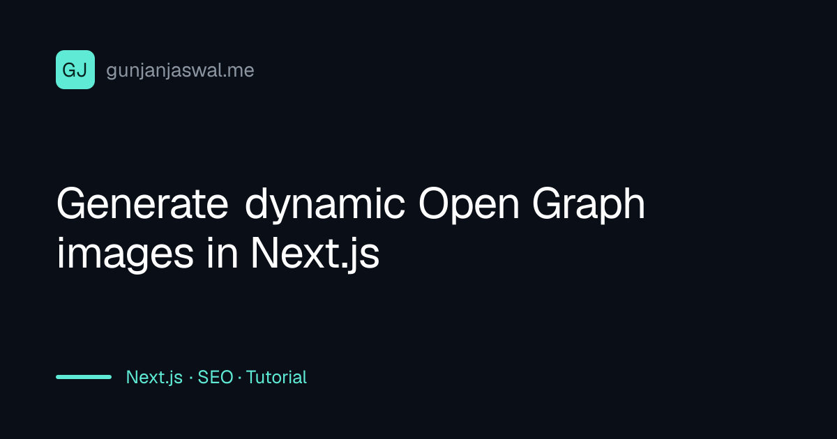 Generate dynamic Open Graph images in Next.js