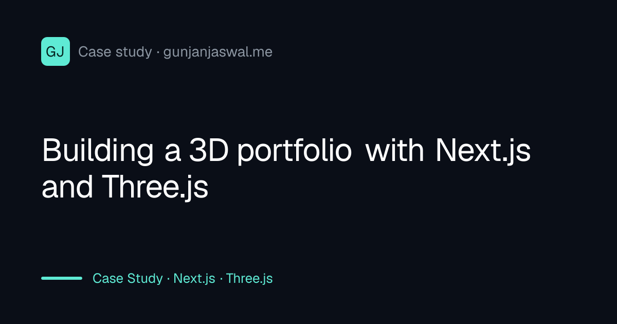 Building a 3D portfolio with Next.js and Three.js