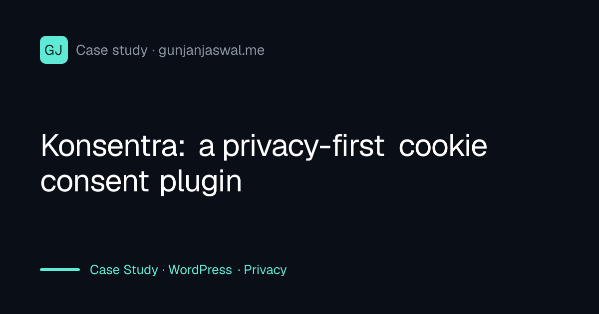 Konsentra: a privacy-first cookie consent plugin