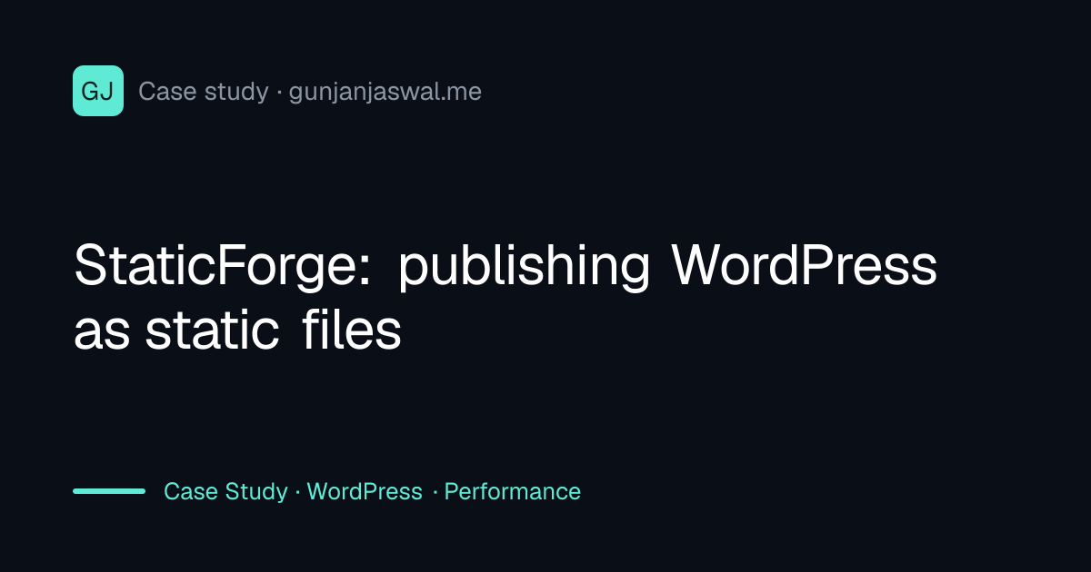 StaticForge: publishing WordPress as static files